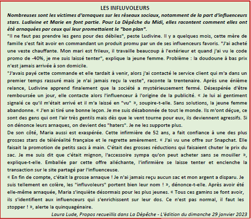 Texte: Aux influvoleurs
