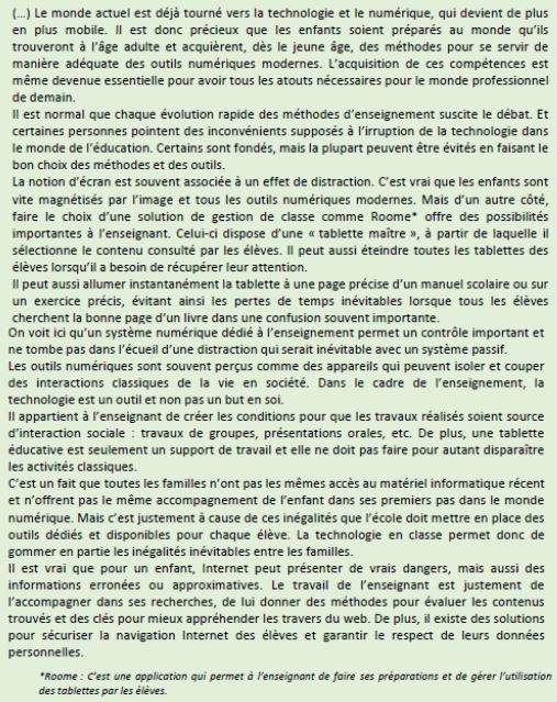 Texte à lire